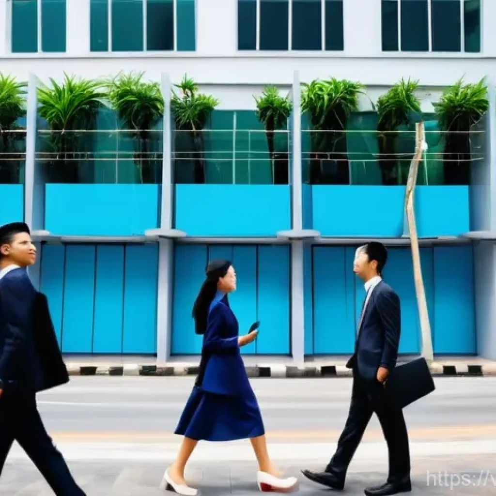 서비스관리사와 성공적인 직무 전환 사례 - **Prompt:** A vibrant, panoramic shot of a bustling modern urban landscape in Vietnam, showcasing a ...