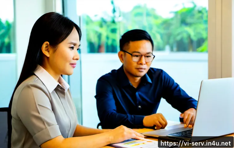 Home 17 서비스관리사와 고객 데이터 활용 사례 - Photorealistic Vietnamese customer service manager in a modern Ho Chi Minh City office, reviewing an...